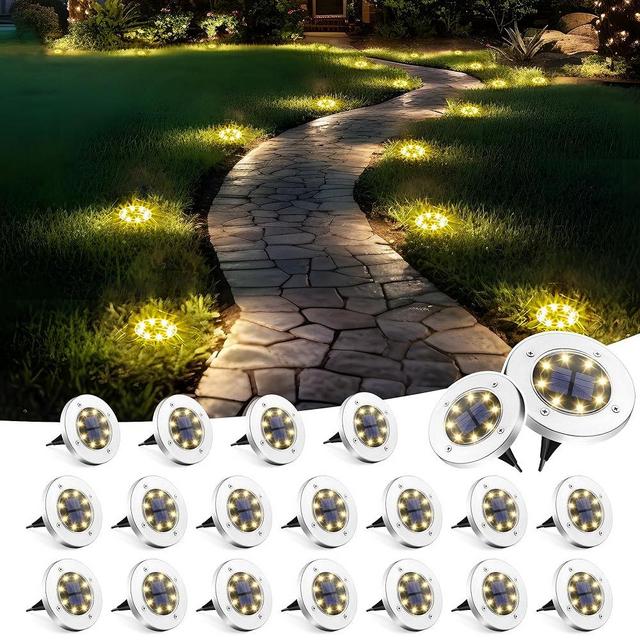 SOLPEX Solar Lights Outdoor Waterproof, 20 Pack Solar Ground Lights, Solar Garden Lights Landscape Lighting for Pathway Driveway Patio Backyard Walkway (Warm White)