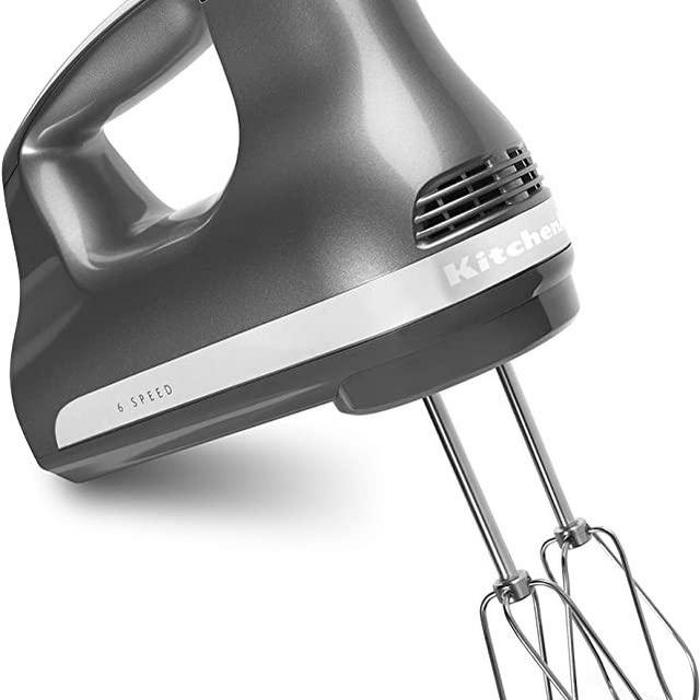 KitchenAid KHM614CU 6 Speed Hand Mixer, Contour Silver