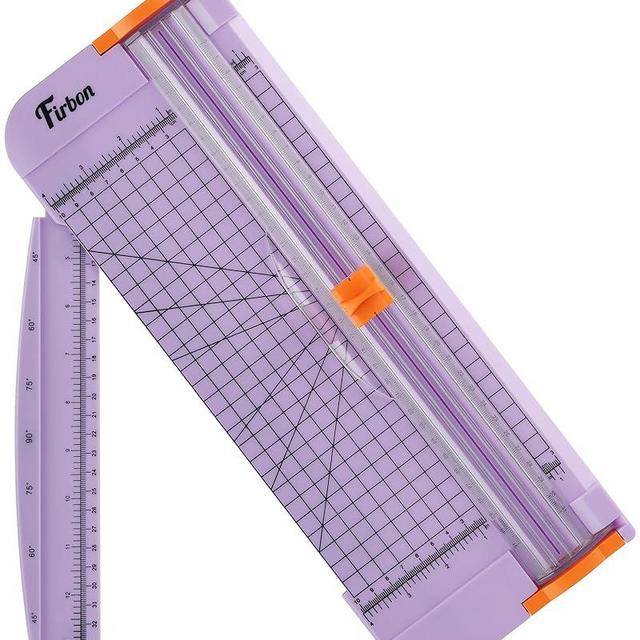 Firbon Purple A4 Paper Cutter, 12 Inch Titanium Straight Paper Trimmer with Side Ruler for Scrapbooking Craft, Paper, Coupon, Label, Cardstock