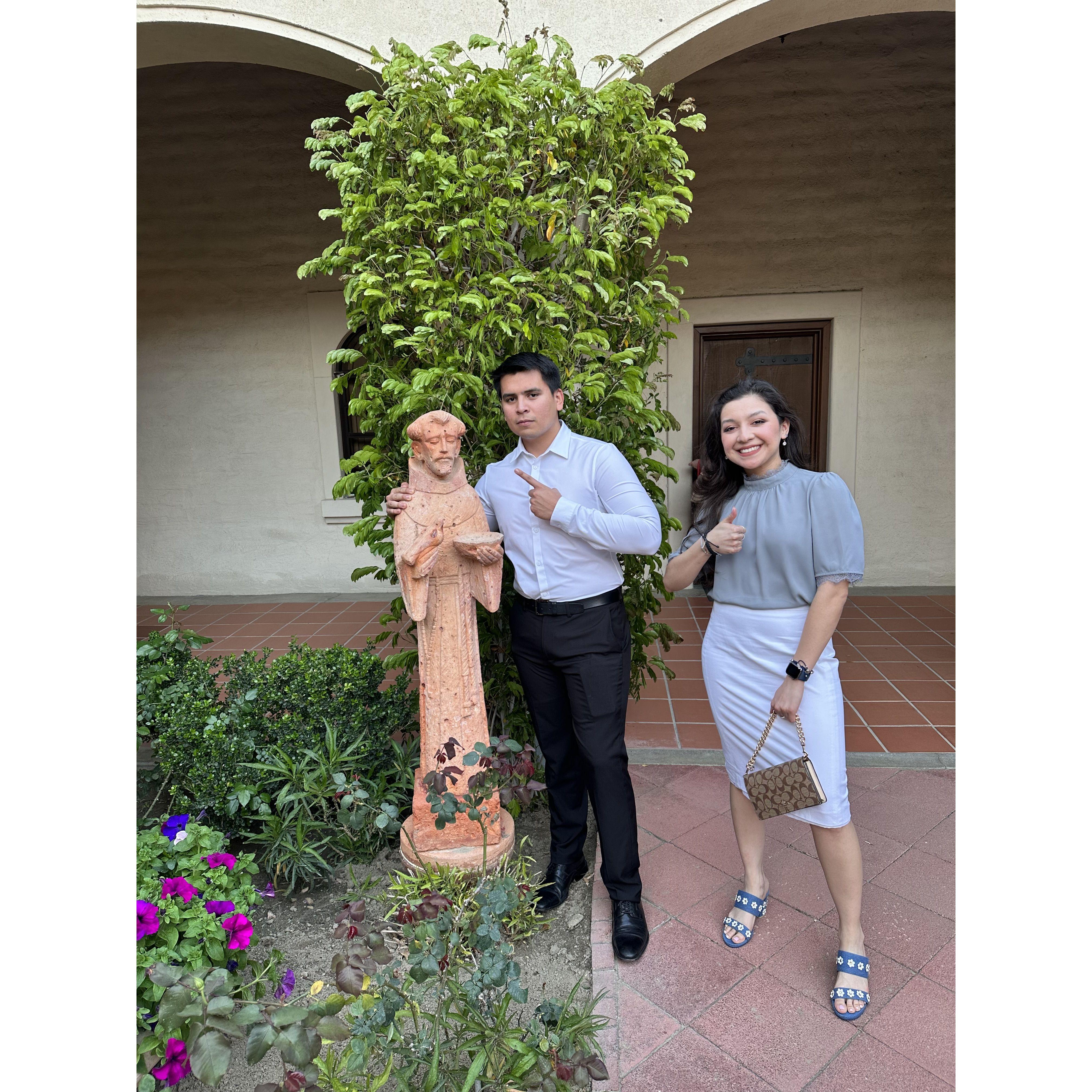 Rhiannon wanted a sweet photo. Aaron thought he understood the assignment. (Easter Vigil Mass 2023)