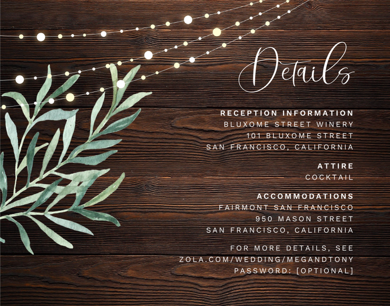 Saranac | Dark Wood | Zola Wedding Enclosure Cards