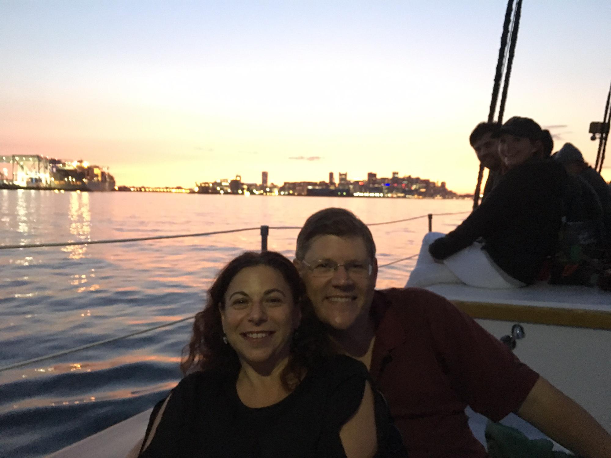 September 10, 2017 - 3rd date and 1st picture together.  Yachting around Boston, no big deal.