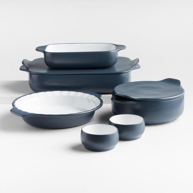 KitchenAid ® 8-Piece Steel Blue Stoneware Bakeware Set