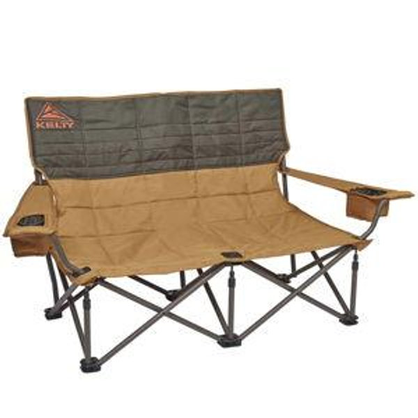 Kelty Low Loveseat Double 2 Person Camping Chair, Two Person Foldable Seat for Festivals, Concerts, Tailgates, Beach Days, Low Seat Height
