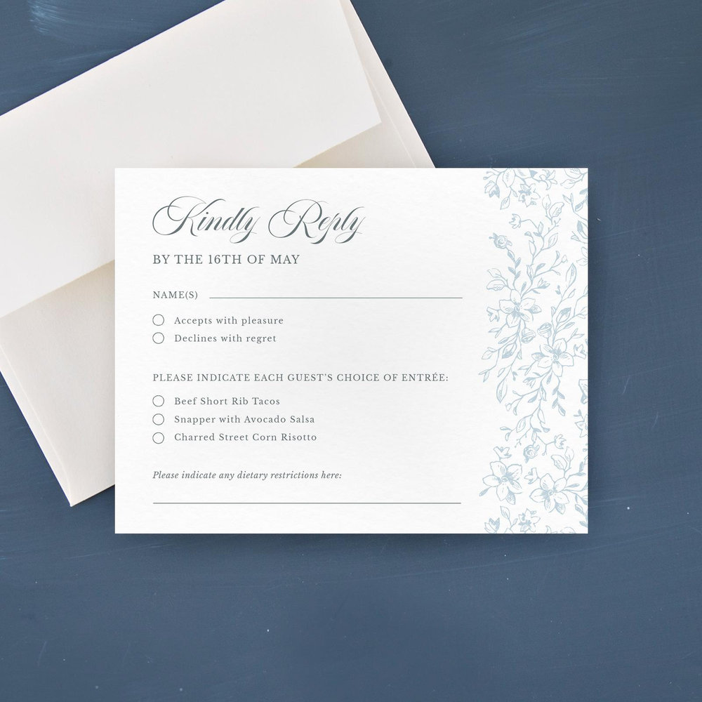 Venado Portrait | Baby Blue | Zola Wedding Invitations