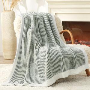 Green & Cream Throw Blanket