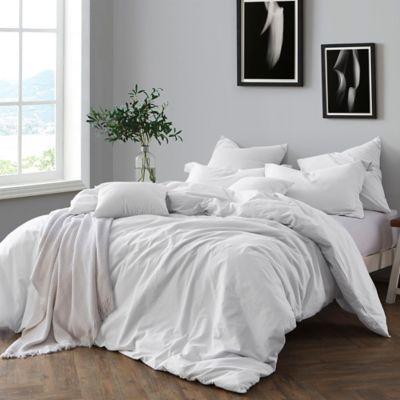 Swift Home Prewashed Yarn-Dyed Cotton King Duvet Cover Set in Ivory