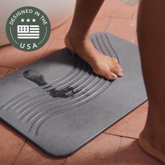 Diatomaceous Earth Bath Mat: Quick Dry Stone, Anti-Slip