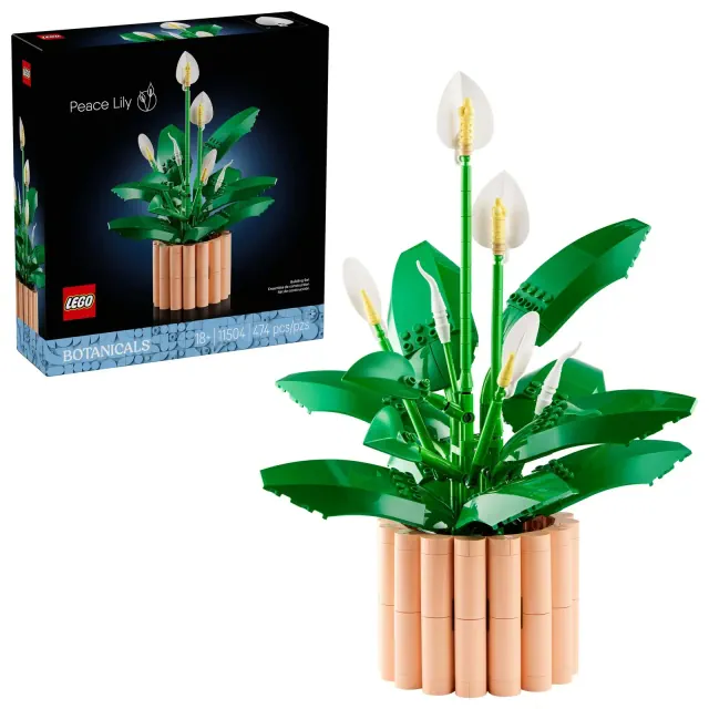 LEGO Botanicals Peace Lily Building Set for Adults, Flower Room Décor, Valentine's Day Gift, 11504