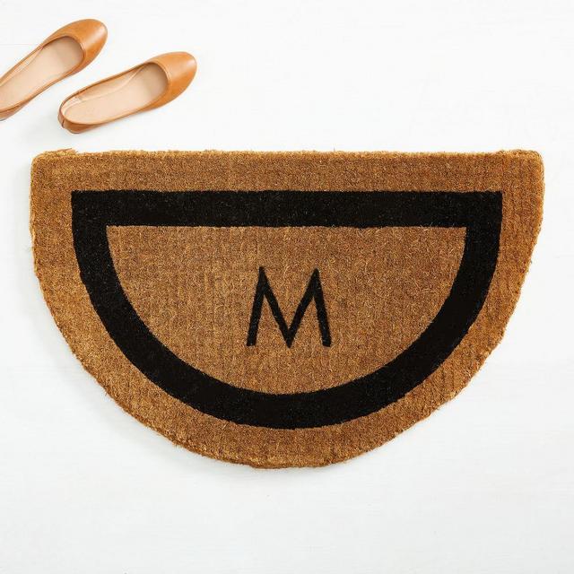 Coco Coir Monogram Doormat, Semi Circle