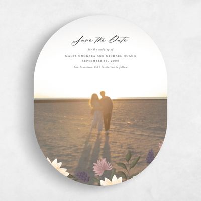Black Oval Wedding Save the Date - Simeri Photo