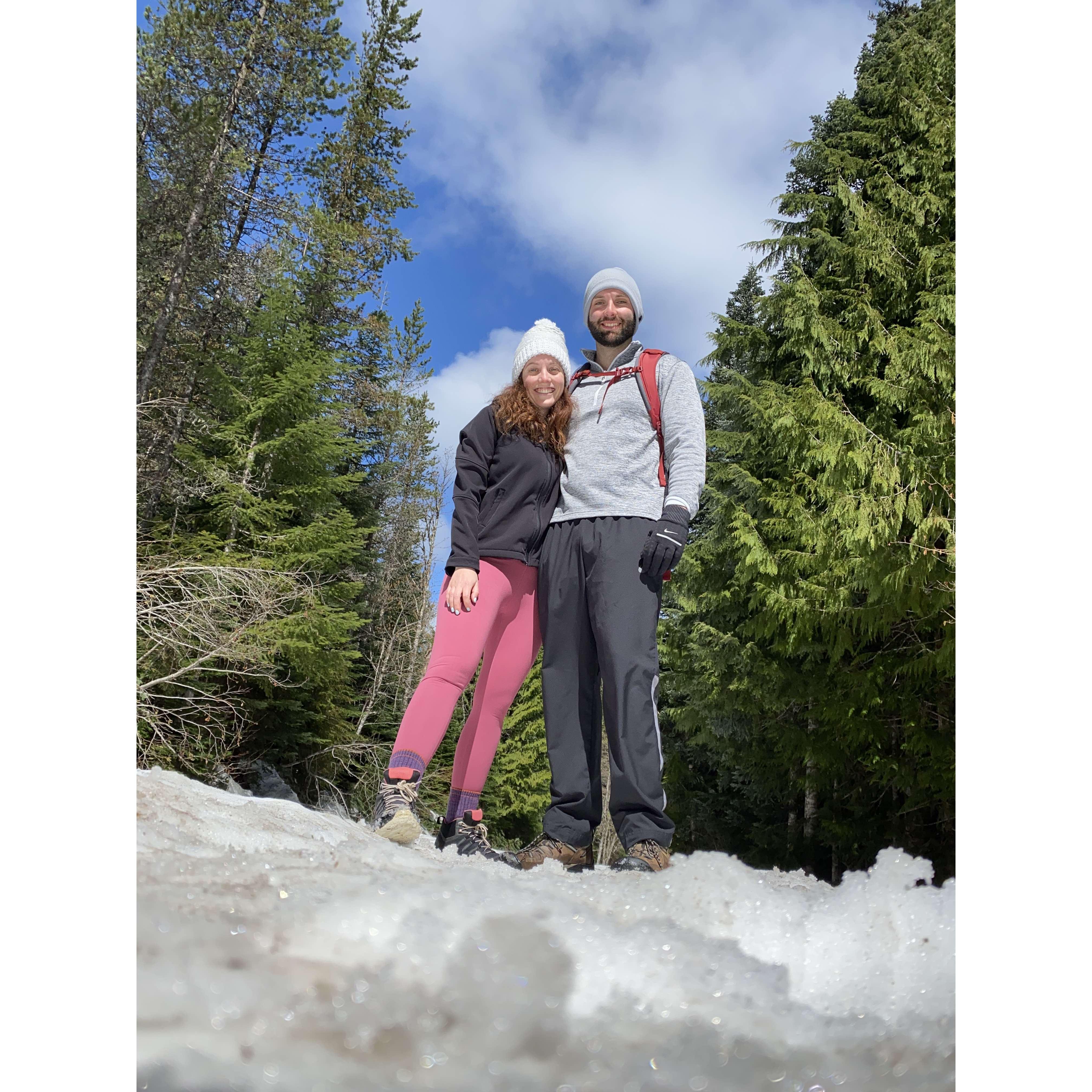 We love hiking even if that means icy trails in the middle of May!