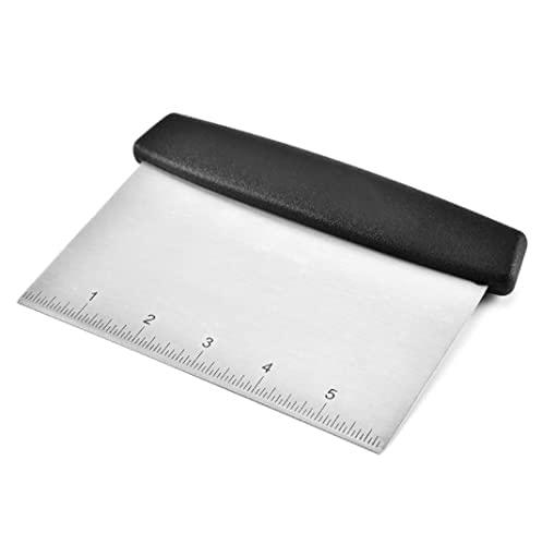 La & Li Pastry Scraper & Bread Dough Cutter for Baking - Scraping Tool for Bench & Griddle, Food Chopper with Stainless Steel Blade & Measuring Scale - Kitchen Tools and Gadgets for Cooking - 6 Inches