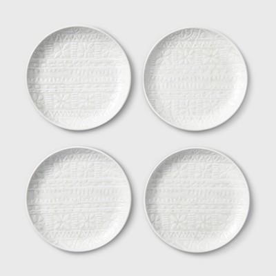 6.5" 4pk Melamine Appetizer Plates White - Threshold™