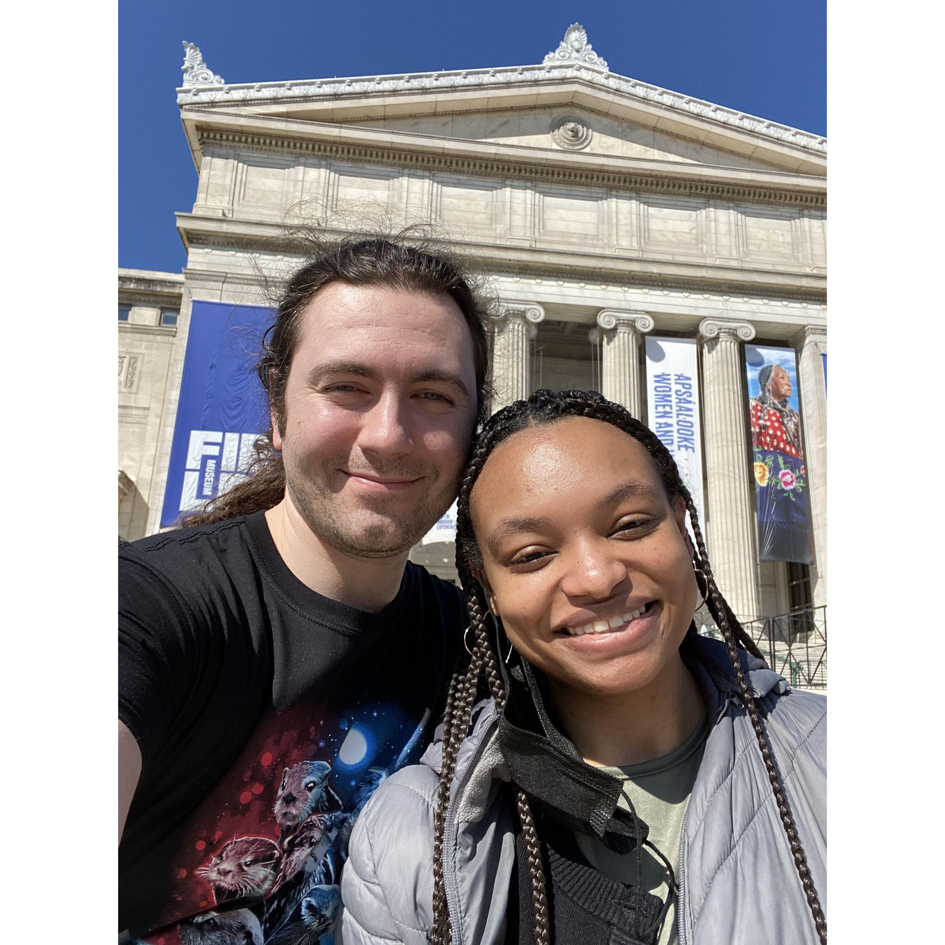 Outside of the Field Museum in Chicago