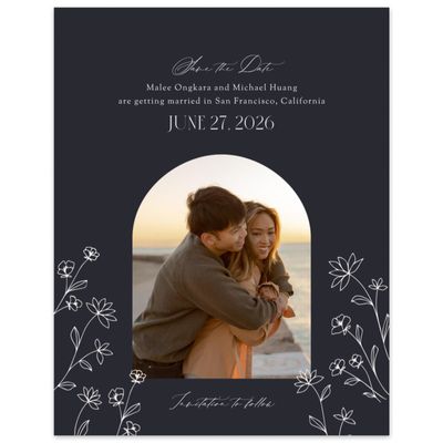 Black Spring Wedding Digital Save the Date - Durham Photo