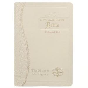 St. Joseph Ivory Wedding Bible - Personalized