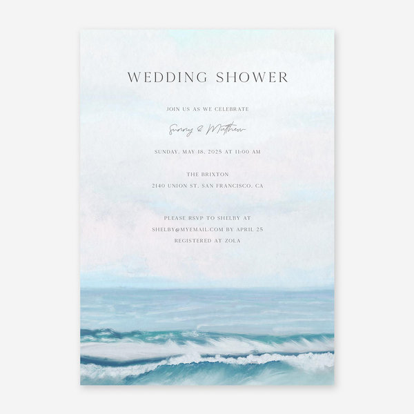 Zola Wedding & Bridal Shower Invitations - Clearwater Portrait
