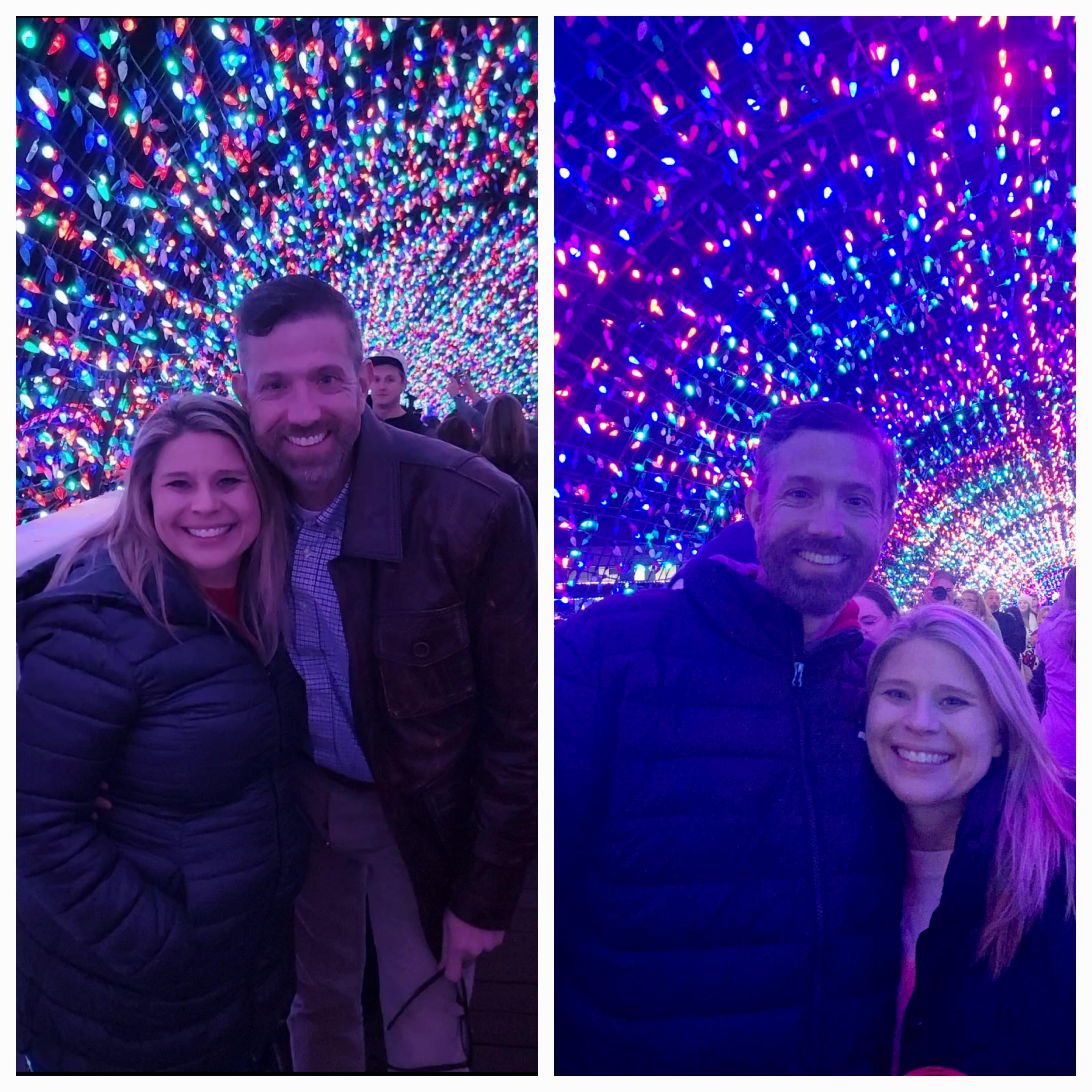 Christmas is a magical time for us. Picture on the right was in 2023 on our second date and the left is a year later in 2024.