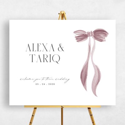 Dusty Rose, Pink Wedding Sign - Brienno Landscape