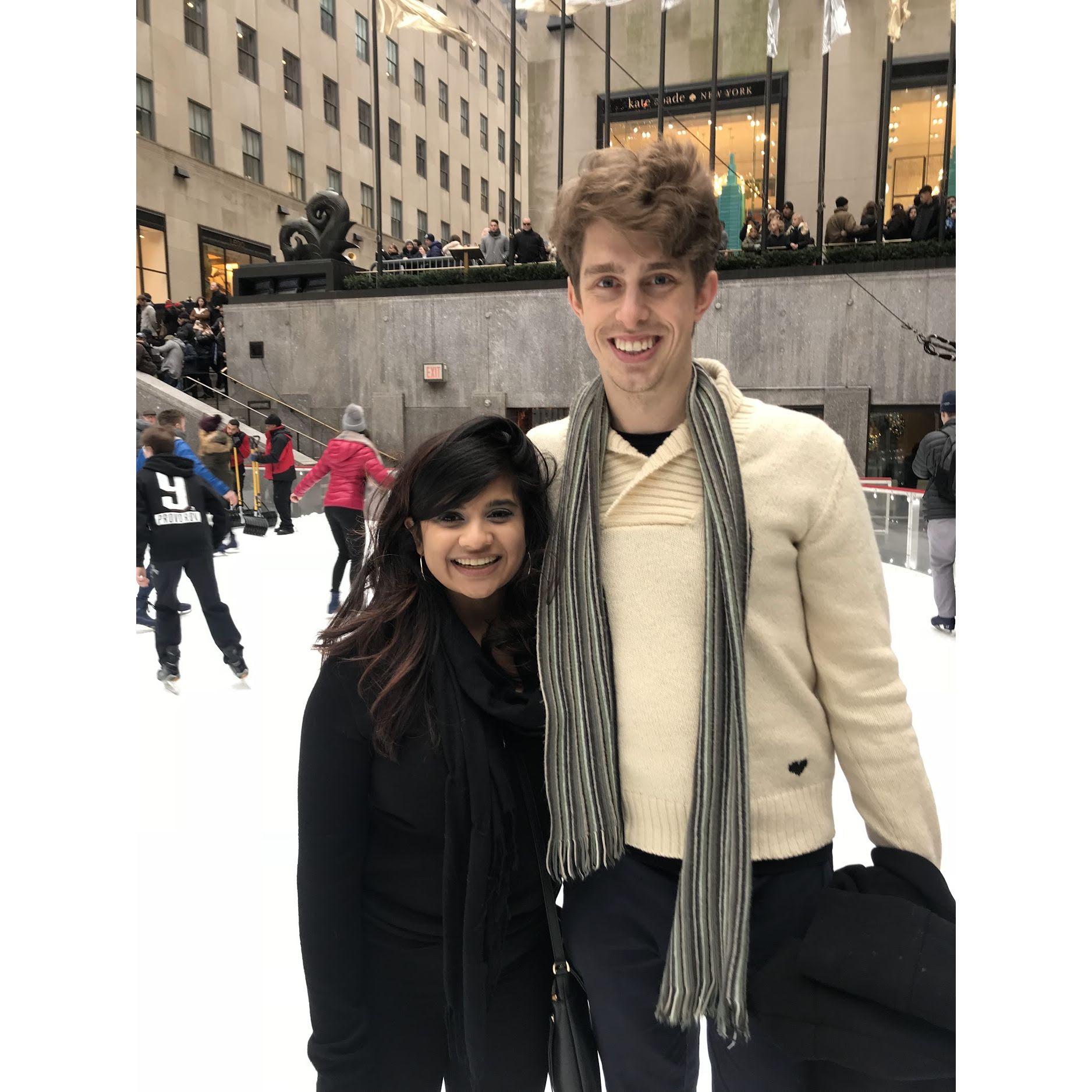 Ice skating at Rockerfeller Plaza