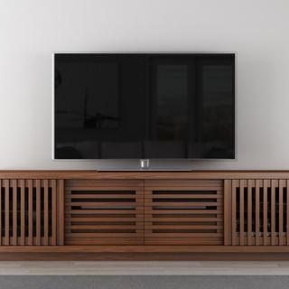 4-Door Contemporary Rustic TV Stand Media Console