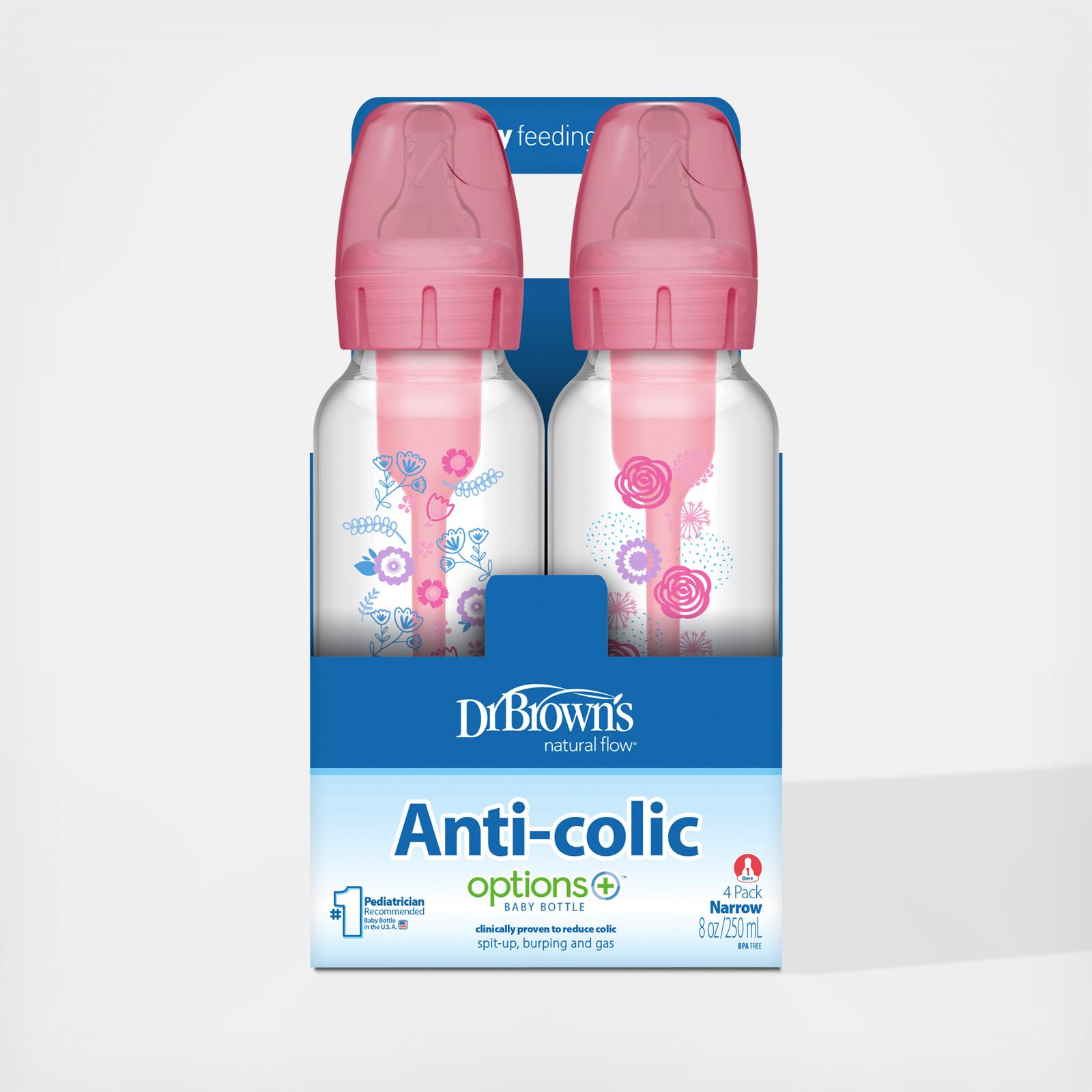 Browns, Anti-Colic Options+ Narrow Bottle, Set of Zola Baby