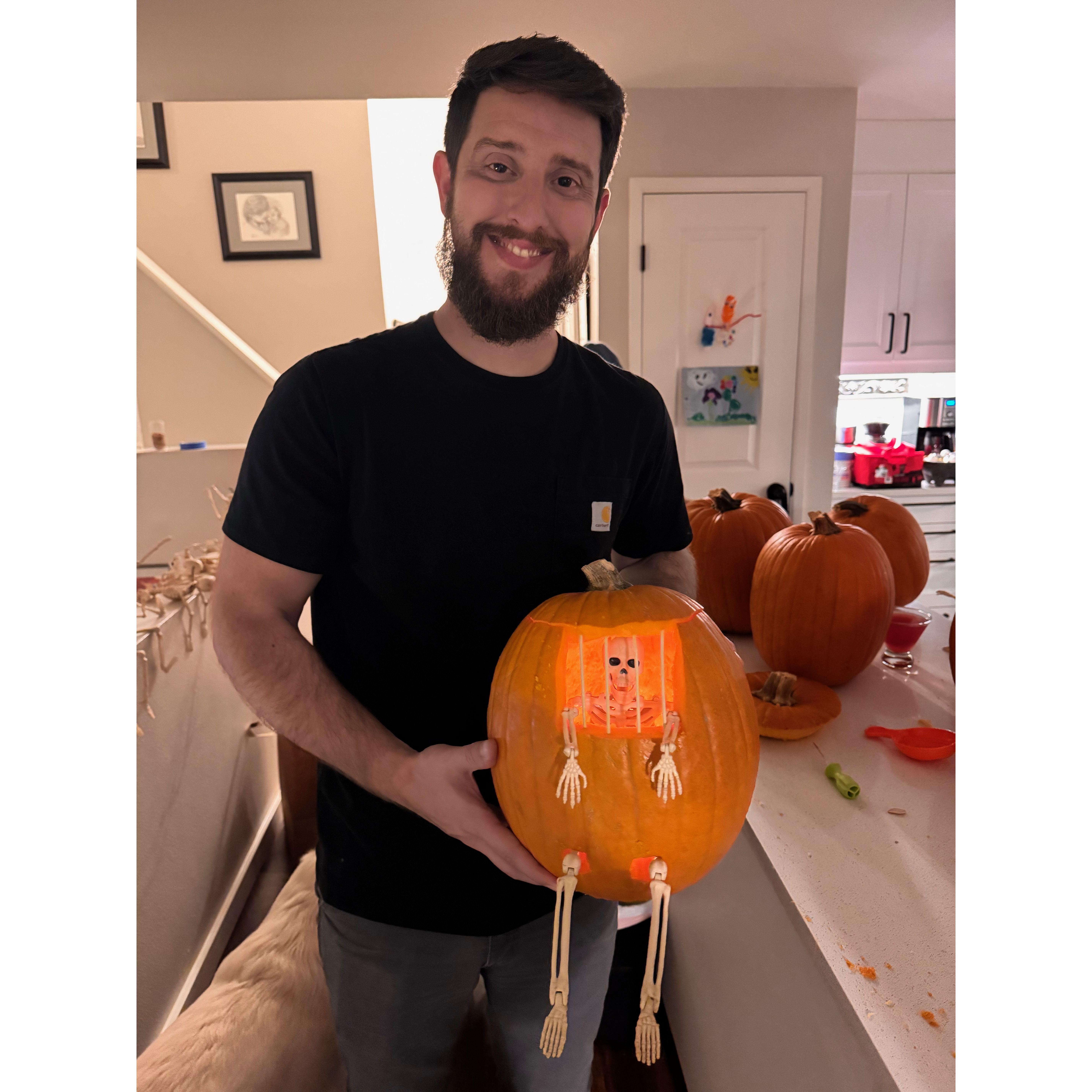 Pumpkin carving at the O'Rourkes