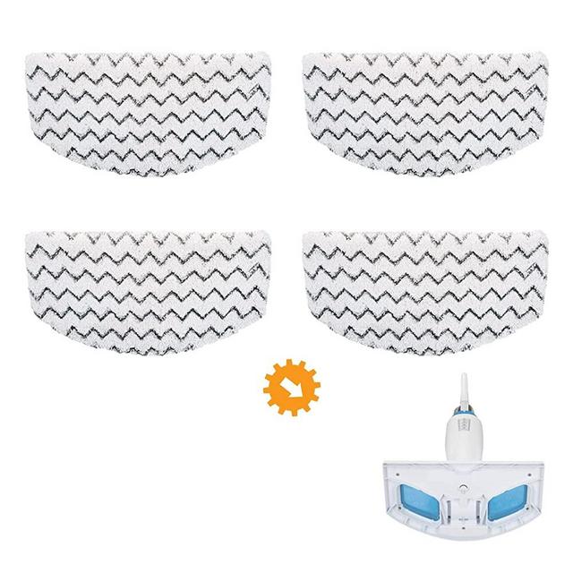 Bonus Life 4 Pack Microfibre Scrubby Pads for Bissell Powerfresh 1940 Steam Mop Pads Replacement