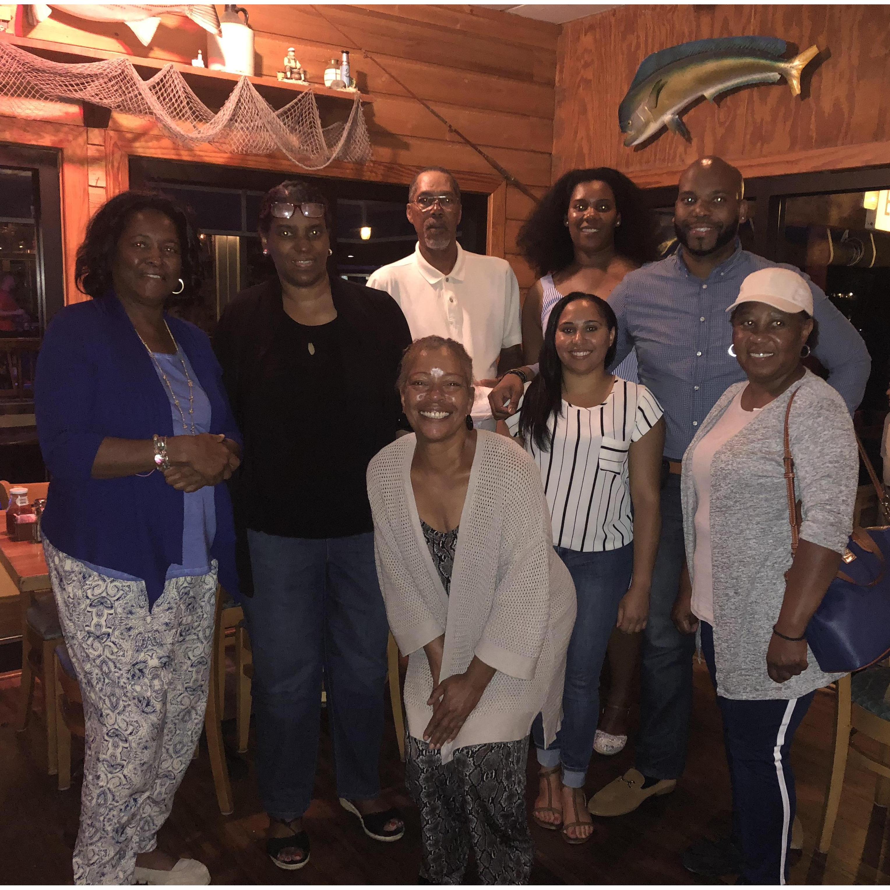 Meeting the Grant Family in VA Beach... (Left to Right)
Ms. Willie, Ms. Renee' (Will's Mom), Mr. Grant (Will's Dad), Ms. Samantha, Shayla, Chenelle (Will's Older Sister), Will, Ms. Bea (Shayla's Mom)
