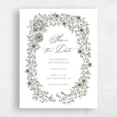 White Fall Wedding Save the Date - Taylan Portrait
