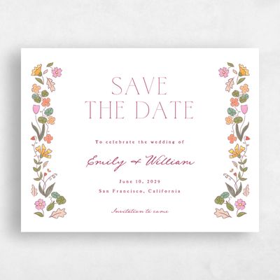 White Wedding Save the Date - Aria Landscape