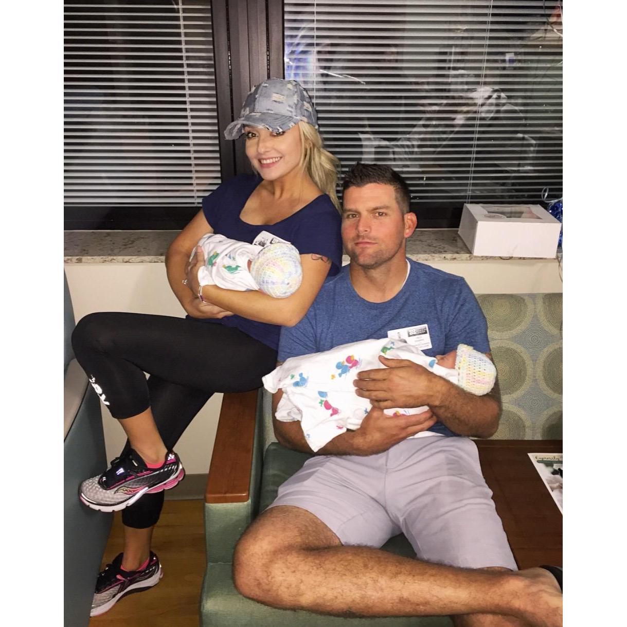Excited to hold Kelly and Brian's beautiful new little twins - proud uncle and soon to be auntie!