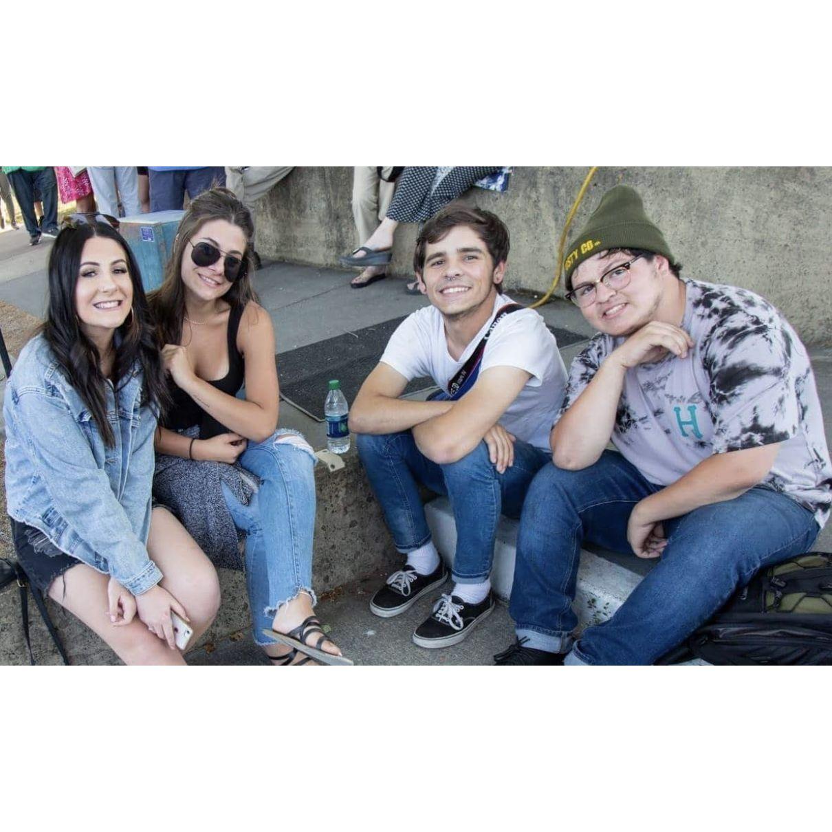 Grampa Jason was at the Thursday Night Music on the Windsor Town Green and snapped this group pic of us, our Maid of Honor Kenzie, & our good friend Luis. June 2018