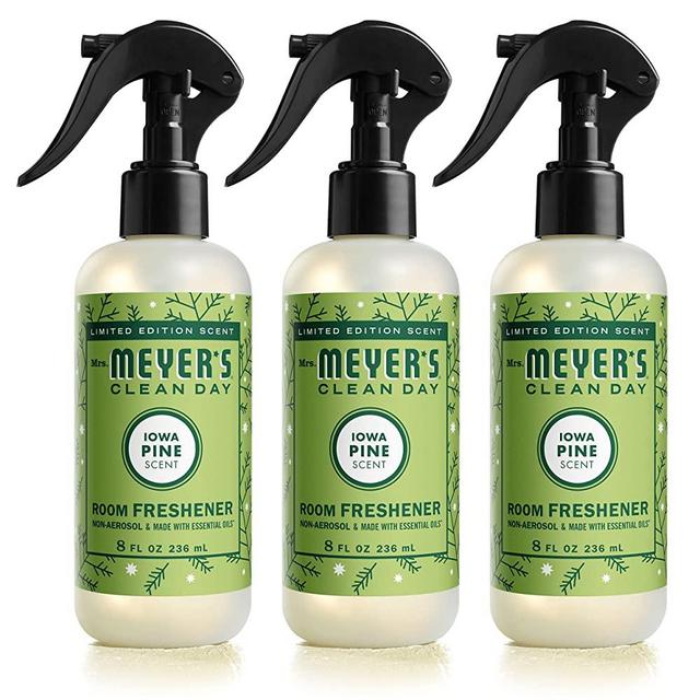 Mrs. Meyer's Room and Air Freshener Spray, Non-Aerosol Spray Bottle Infused with Essential Oils, Limited Edition Iowa Pine, 8 fl. oz - Pack of 3