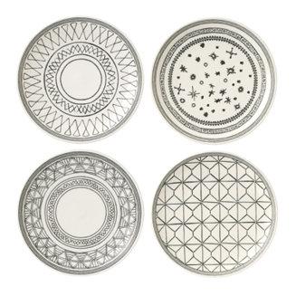 Crafted by Royal Doulton Charcoal Grey 6" Plates, Set of 4
