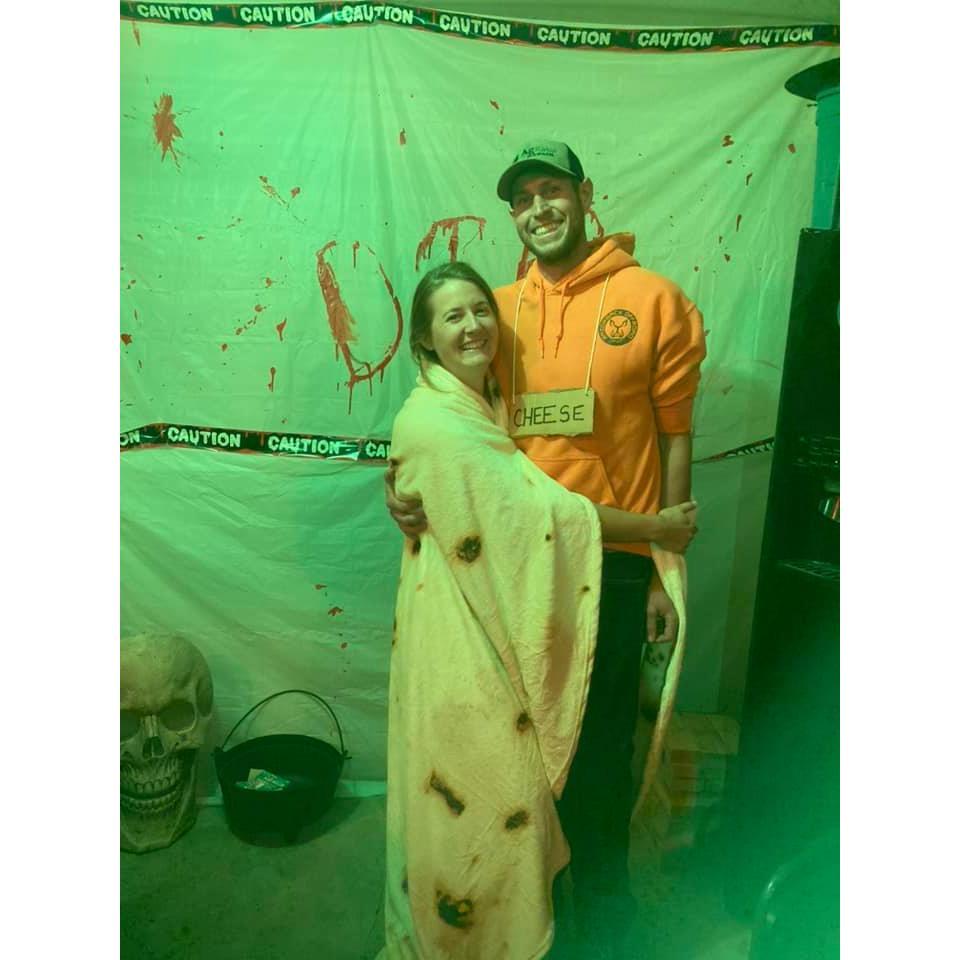 Our first Halloween Party at Faye's together:) Tortilla and cheese!