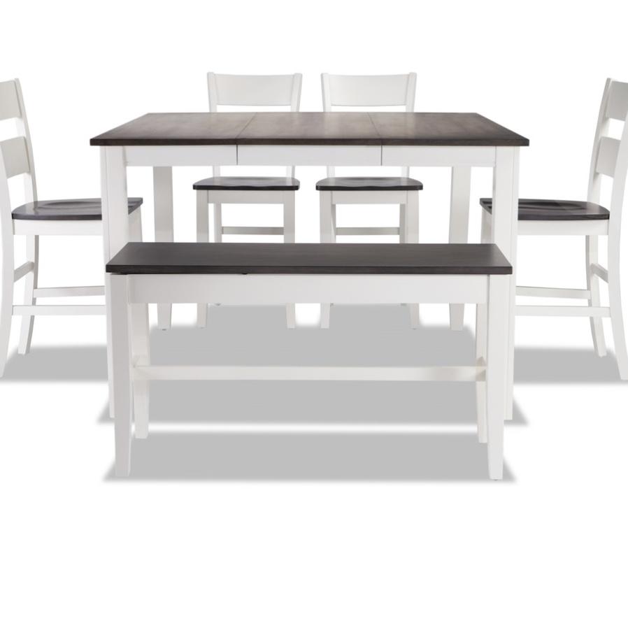 smallspace Share 706 people have added this item to their cart Blake 6 Piece White & Gray Extendable Counter Height Dining Set with Storage Bench