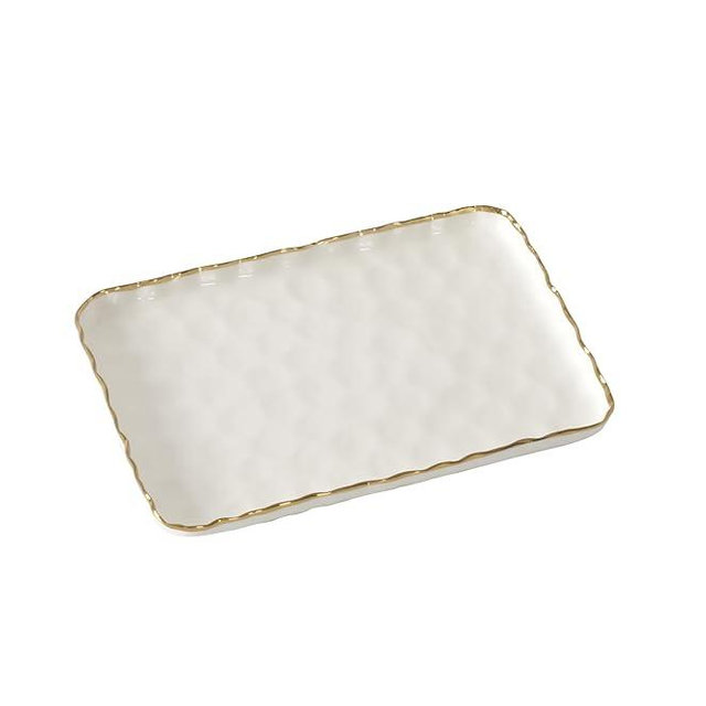 Pampa Bay Portofino Small Rectangular Tray 11.25" x 7.5" x 1" – Decorative Serving Tray for Bathroom, Kitchen, Vanity & Coffee Table