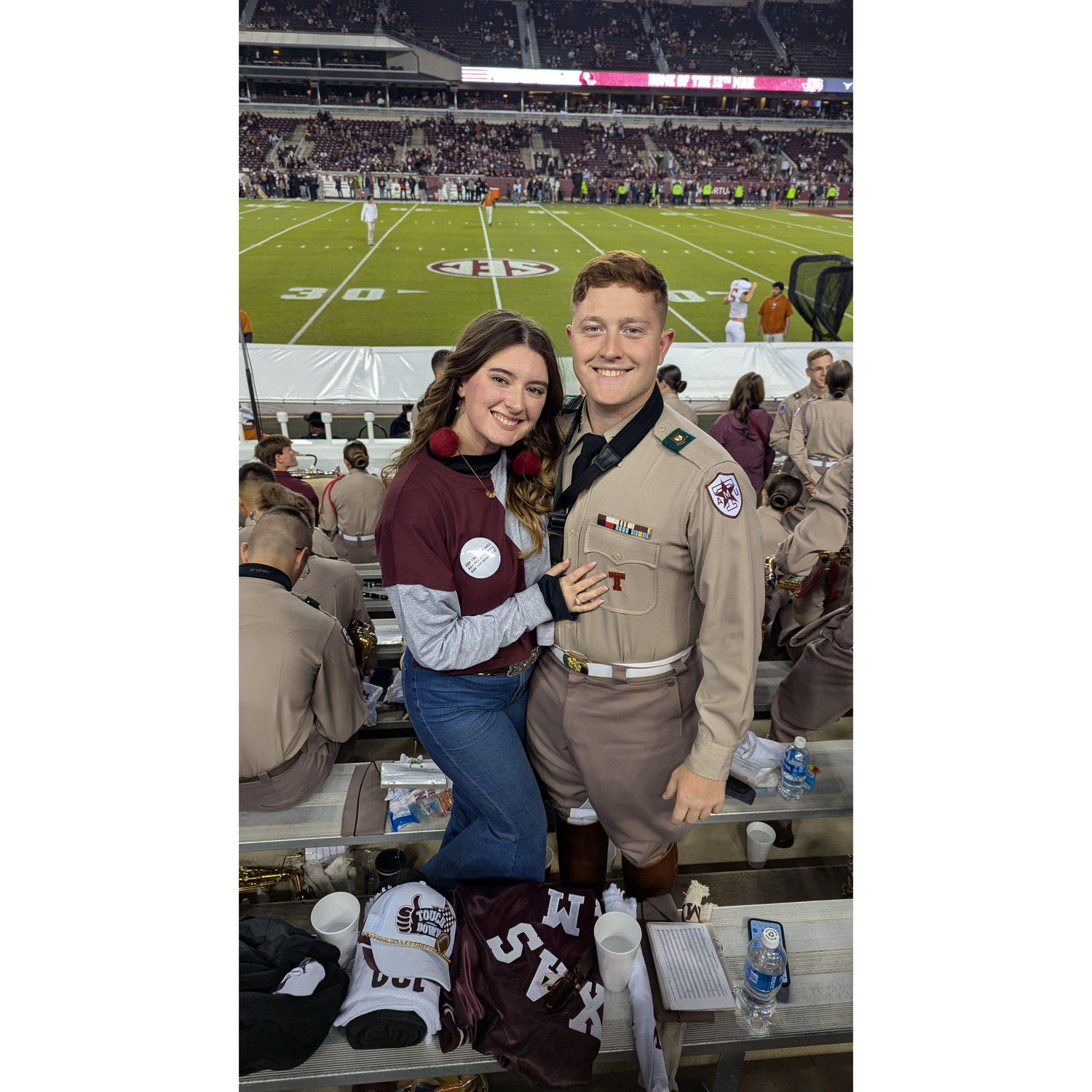 t.u. Aggie Game. The Aggies didn't win, but look at those big smiles anyway.