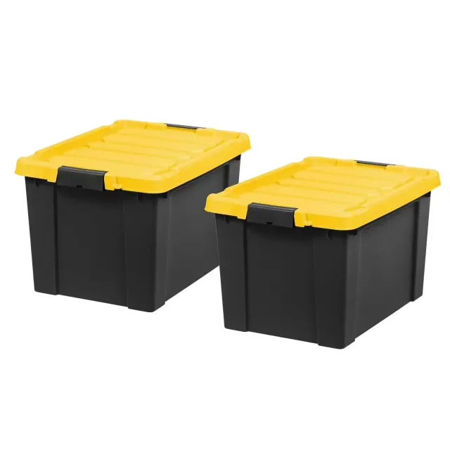 IRIS 2pk 19gal Heavy Duty Plastic Utility Storage Bin For Garage and Basement