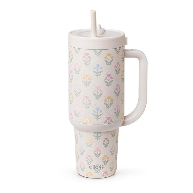Ello Oasis 40oz Stainless Steel Water Bottle - Flower Quilt