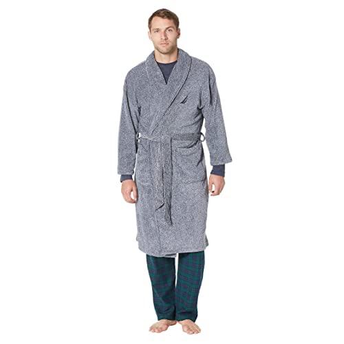 Nautica Men's Long Sleeve Cozy Soft Plush Shawl Collar Robe