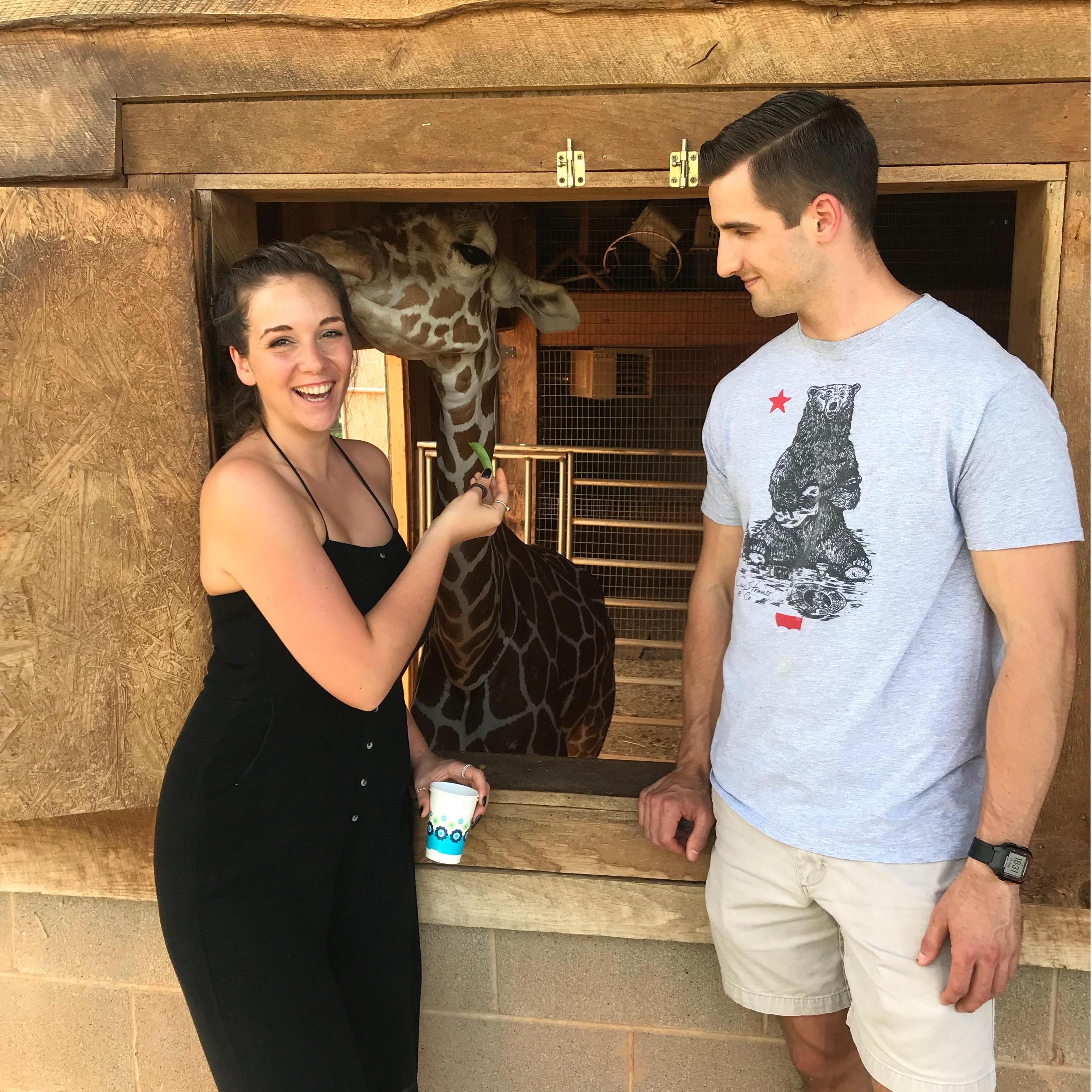 On one of our many little roadtrips together we decided to stop by a zoo where Leah insisted on feeding the giraffes!
