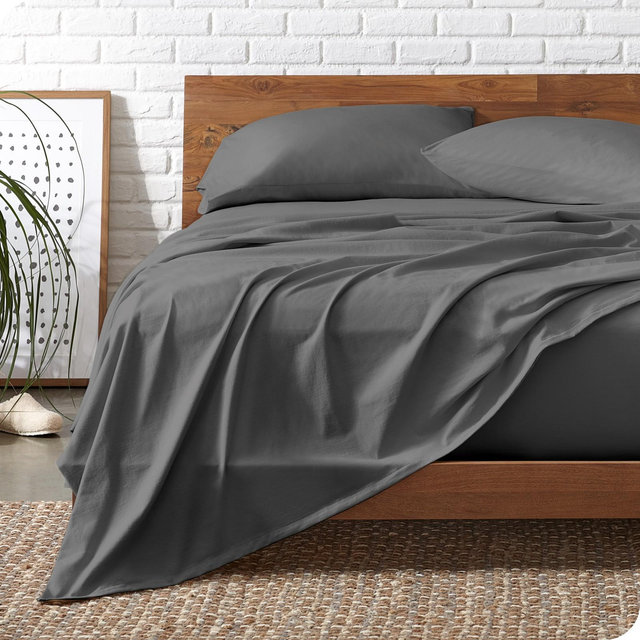 Bare Home Organic Cotton Jersey Sheet Set King Grey