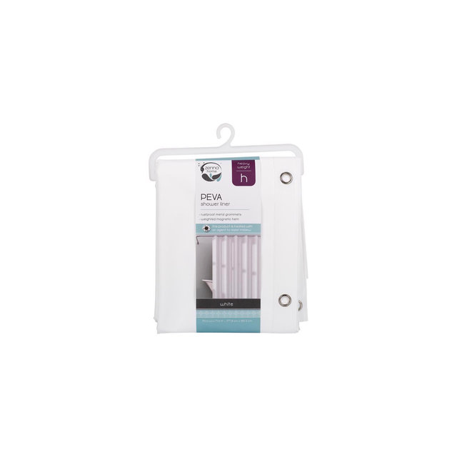 Zenna Home 72 in. H X 70 in. W White Solid Shower Curtain Liner PEVA Heavyweight