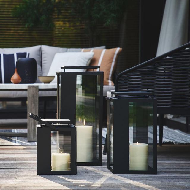 Portside Metal Lantern, Set of 3, Small Medium Large