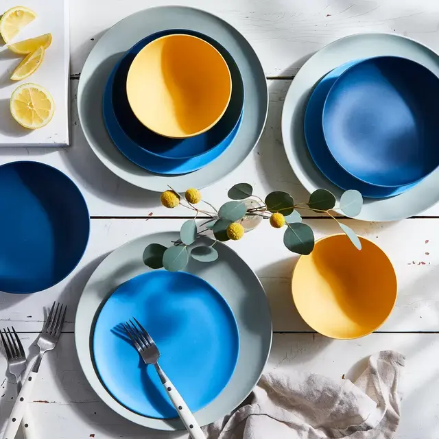 Fable Colorful Bamboo Plates & Dinnerware - Mixed color