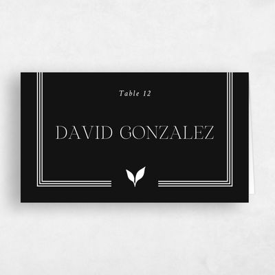 Black Wedding Place Card - Teagan Vegan