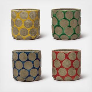 Wax Relief Dot Terracotta Planter, Set of 4